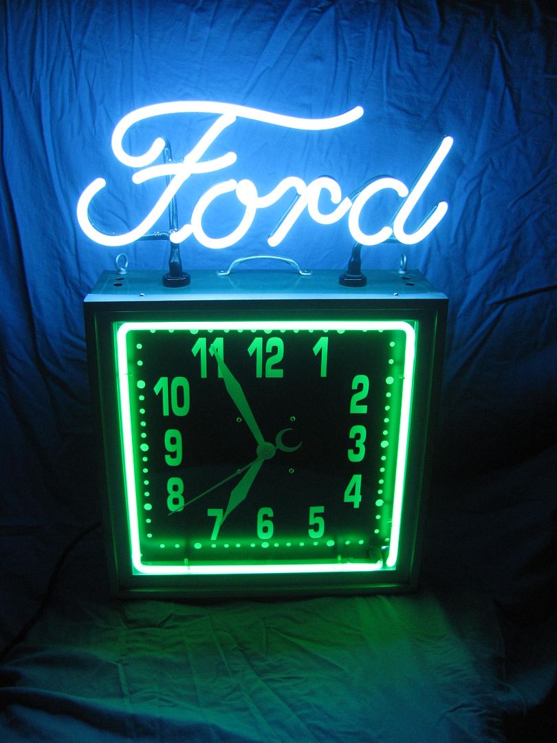 Ford Neon Clock, rare dealer promotional item, circa 1959 The H.A.M.B.